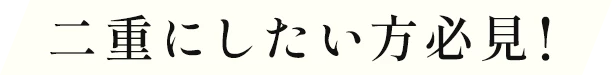 二重にしたい方必見!