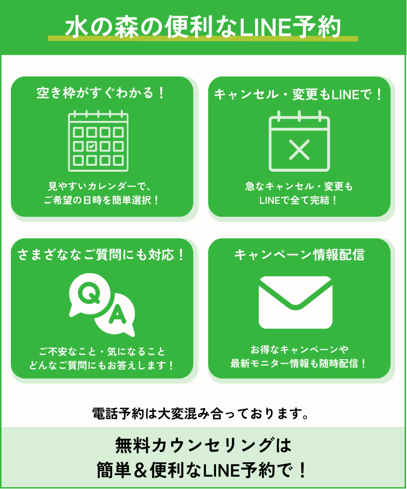 水の森の便利なLINE予約